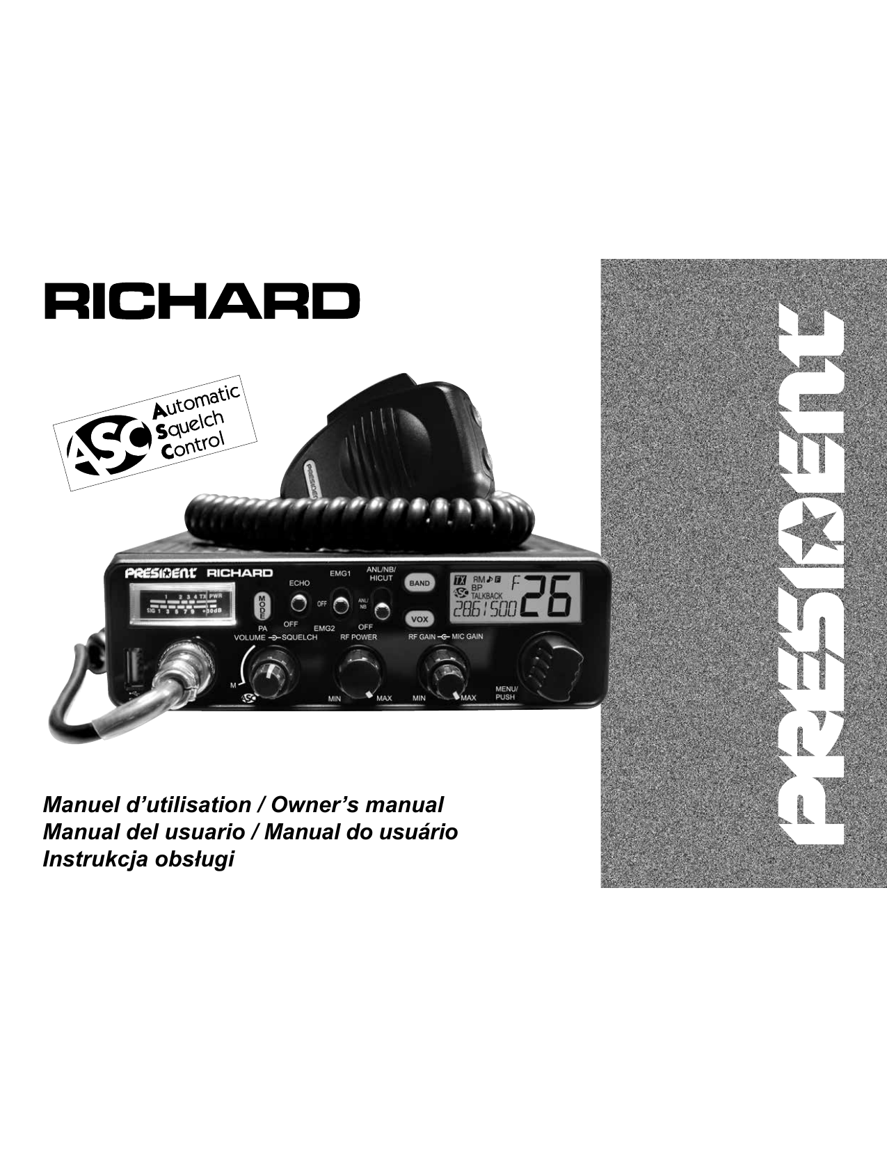 PRESIDENT Richard, Richard ASC Owner's manual | Manualzz