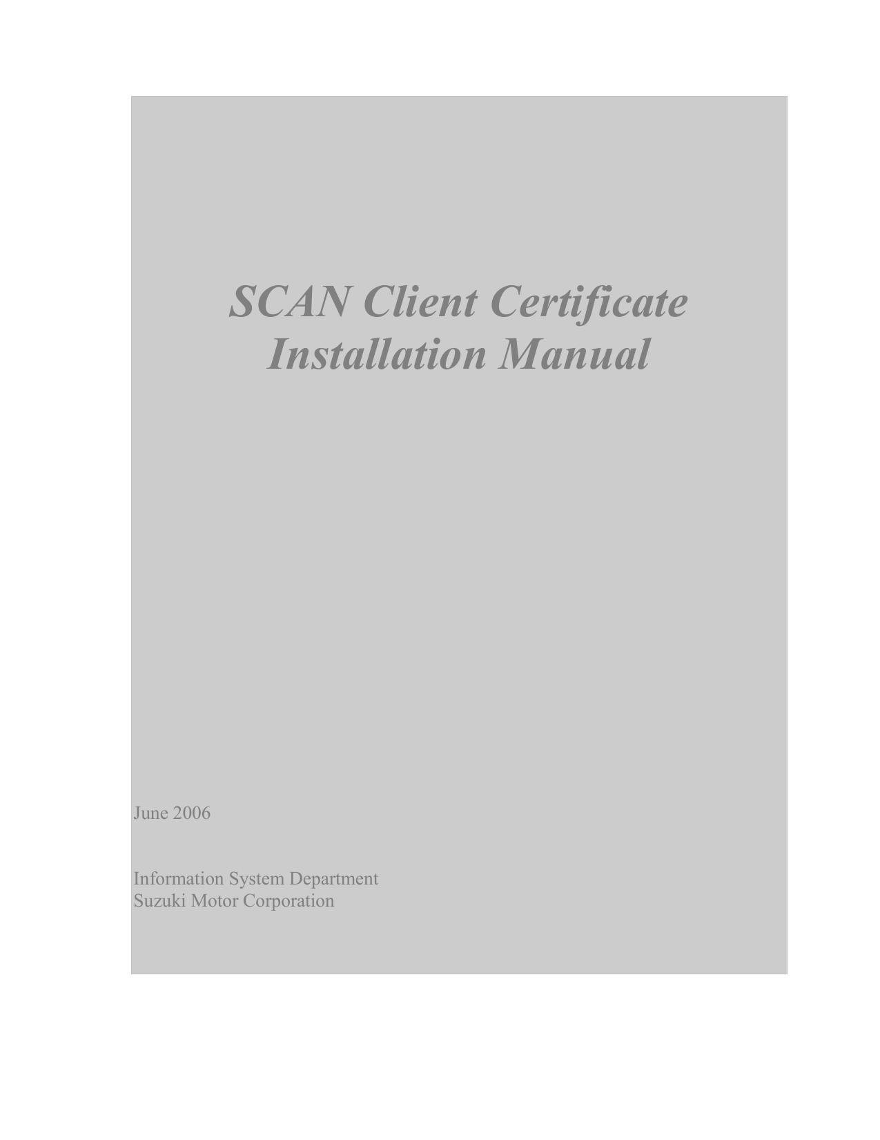 Suzuki Scan Client Certificate Installation Manual Manualzz