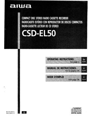 Aiwa  Bedienungsanleitung user manual owners manual  für CSD EL 50  Copy 