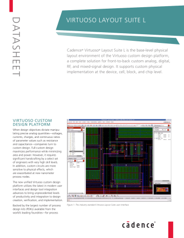 Cadence VIRTUOSO LAYOUT SUITE L Datasheet | Manualzz