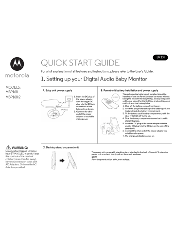 Motorola MBP160, MBP160-2 Quick Start Manual | Manualzz