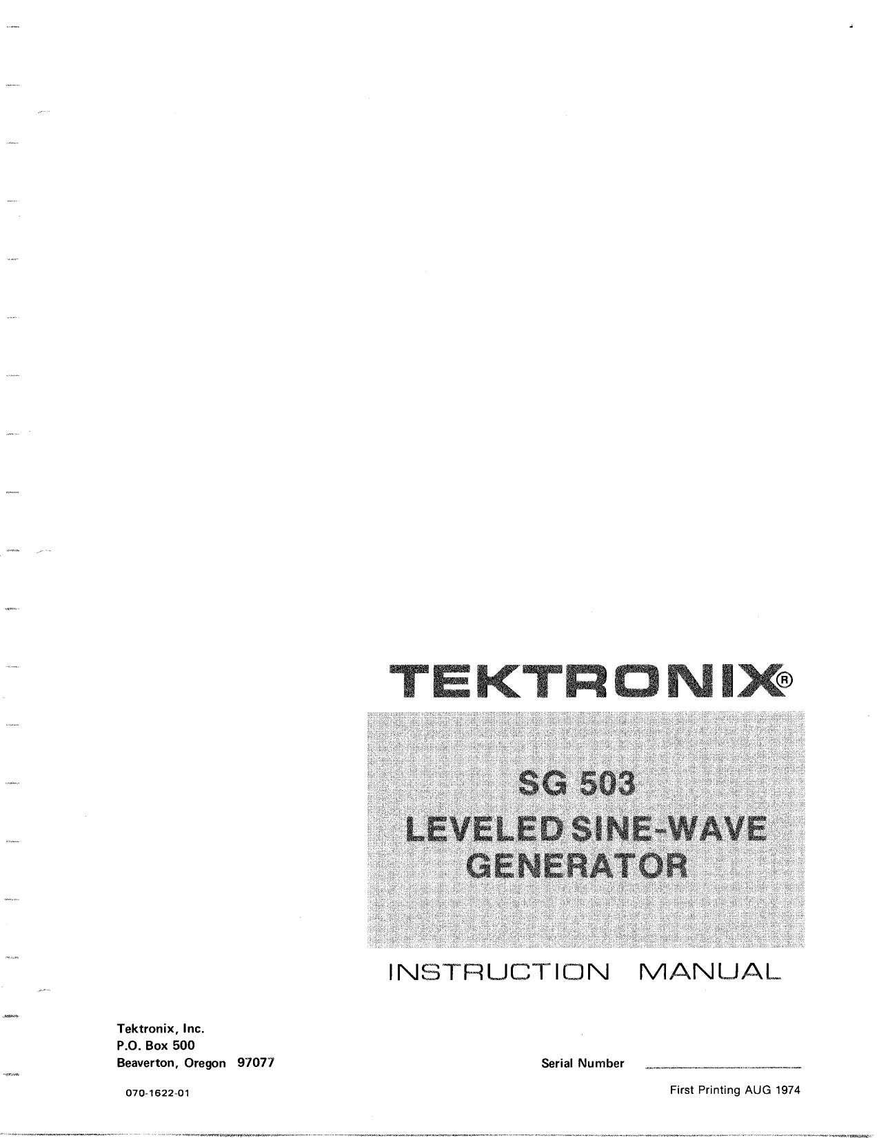 Original Tektronix Instruction Manual for the 503 Oscilloscope 
