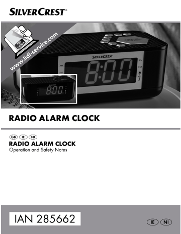 Silvercrest 285662 Operation And Safety, Jensen Alarm Clock Radio Manual