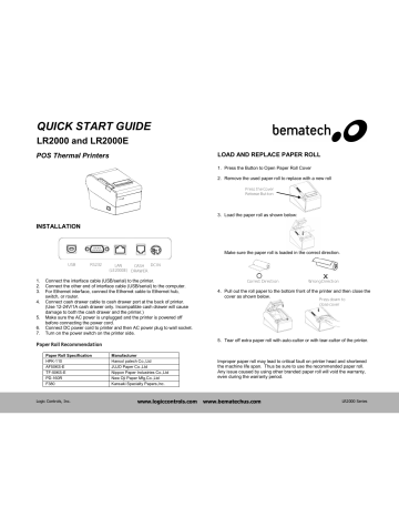 Bematech LR2000E Quick Start Manual | Manualzz