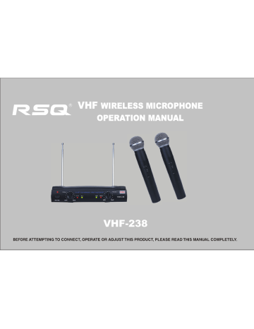 RSQ VHF 238 Operation Manual Manualzz