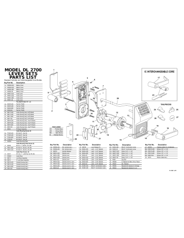 Alarm Lock TRILOGY DL2700 Parts List Manualzz