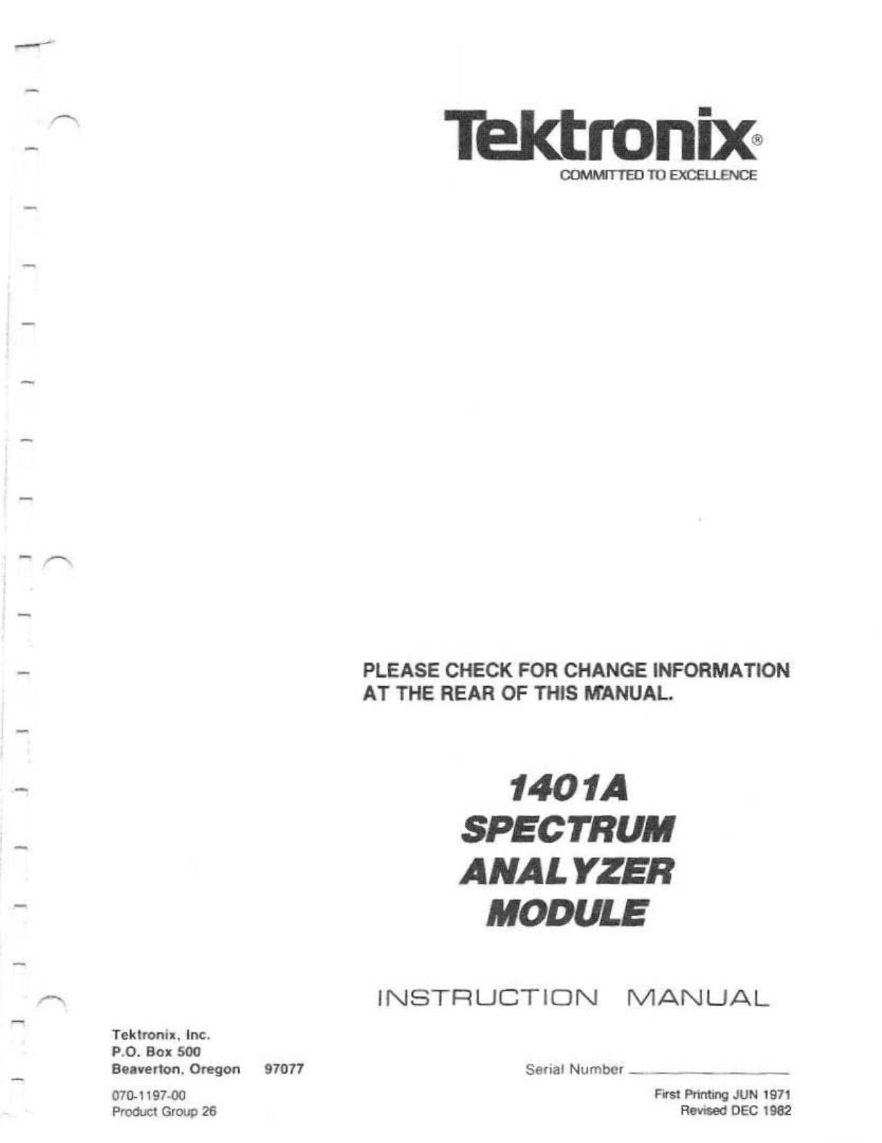 tektronix 1401a instruction manual manualzz