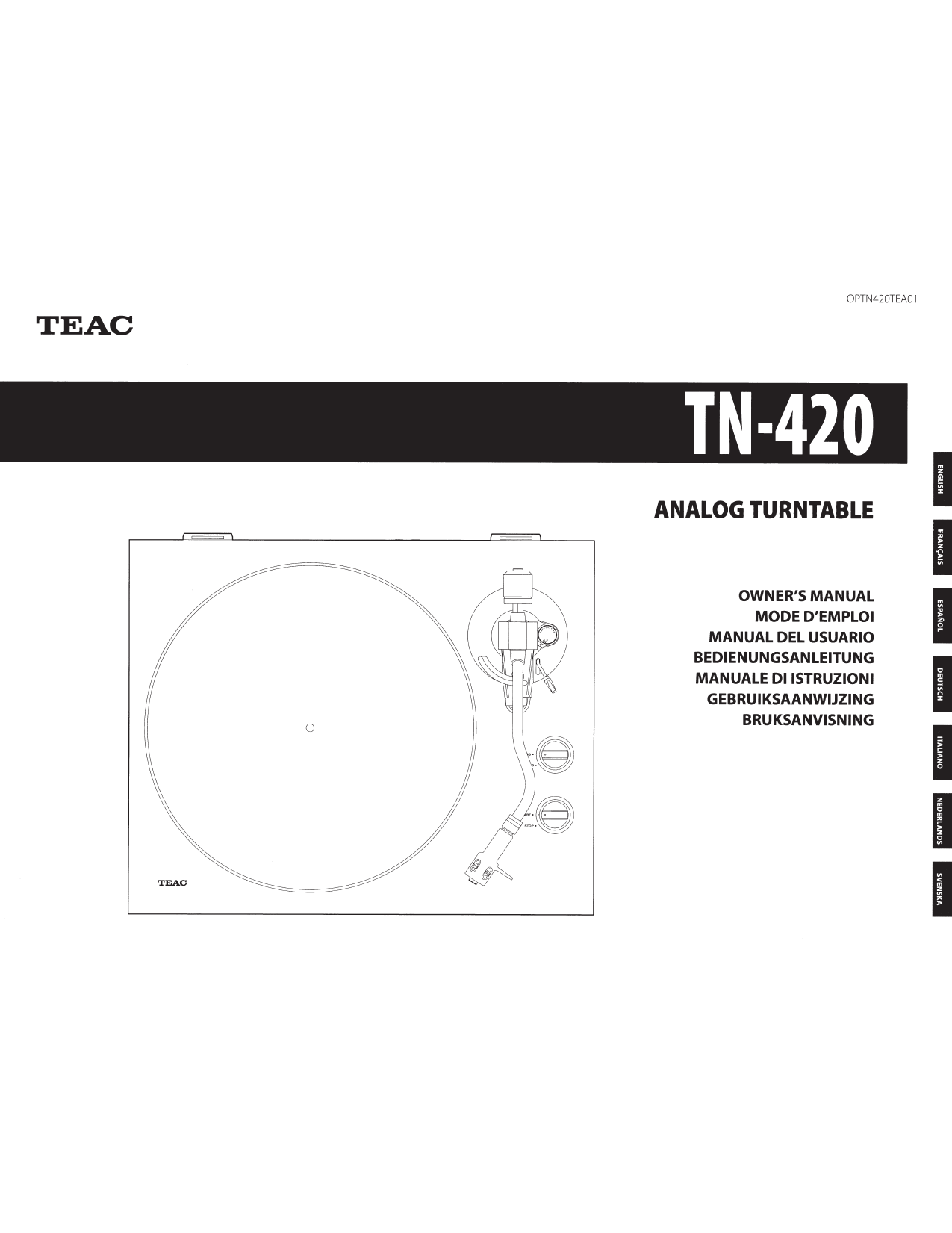 Teac TN 420 Owner's Manual