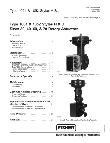 Fisher 1051, 1052 Instruction Manual | Manualzz