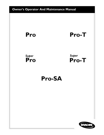 Invacare Pro Series, Pro-SA, Super Pro, Super Pro-T Owner's Operator And Maintenance Manual | Manualzz