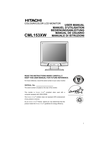 Capítulo 2 Presentar los Controles. Hitachi CML153XW | Manualzz