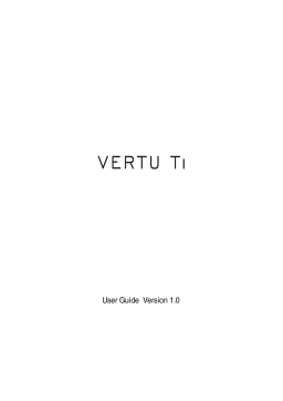 Vertu T1 User Manual