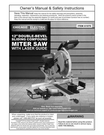 Chicago Electric Miter Saw Parts Diagram 61970 | Reviewmotors.co