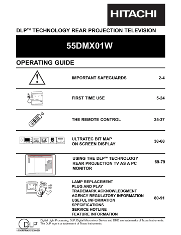 Hitachi 55DMX01W Operating Manual | Manualzz
