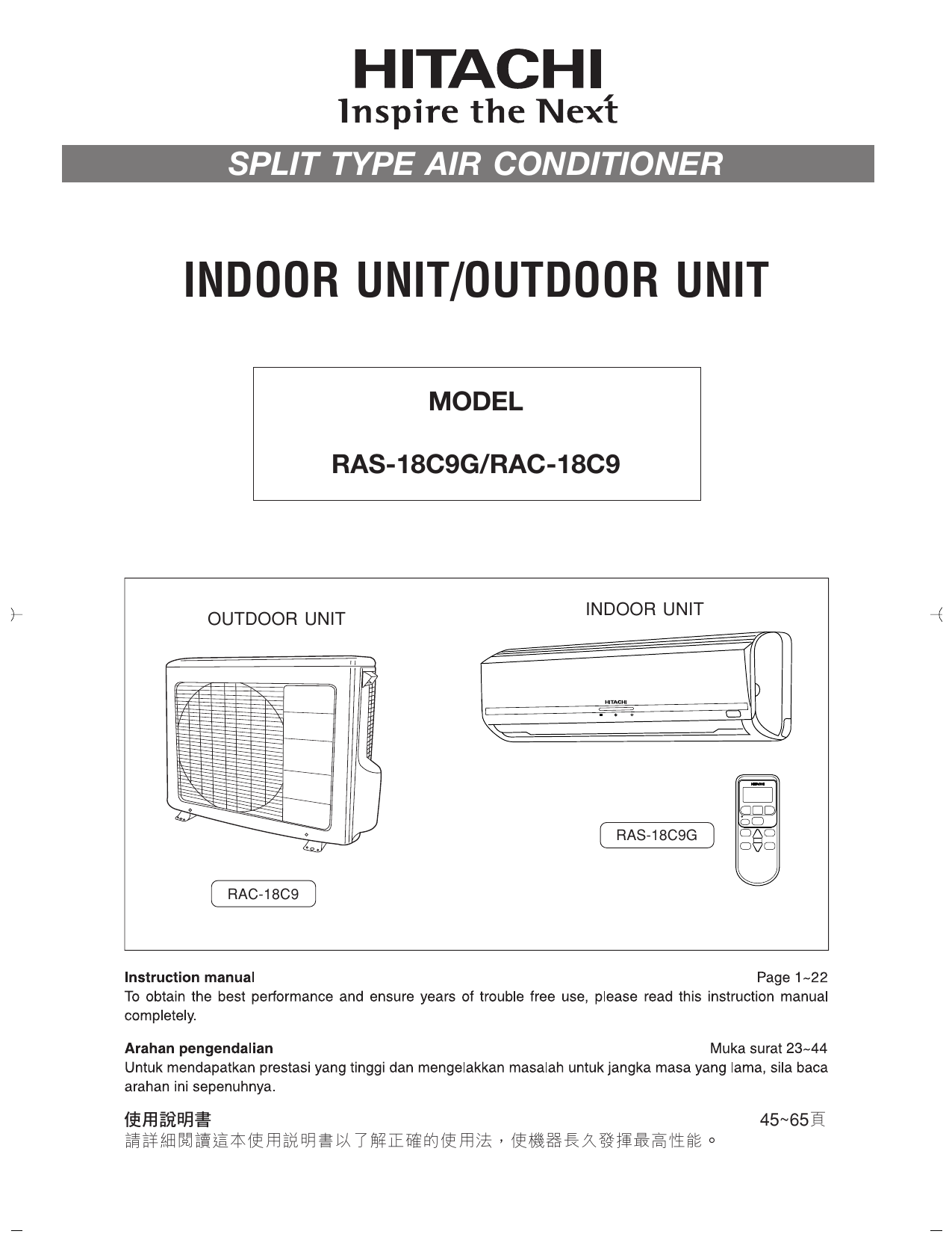 Hitachi Rac 18c9 Instruction Manual Manualzz