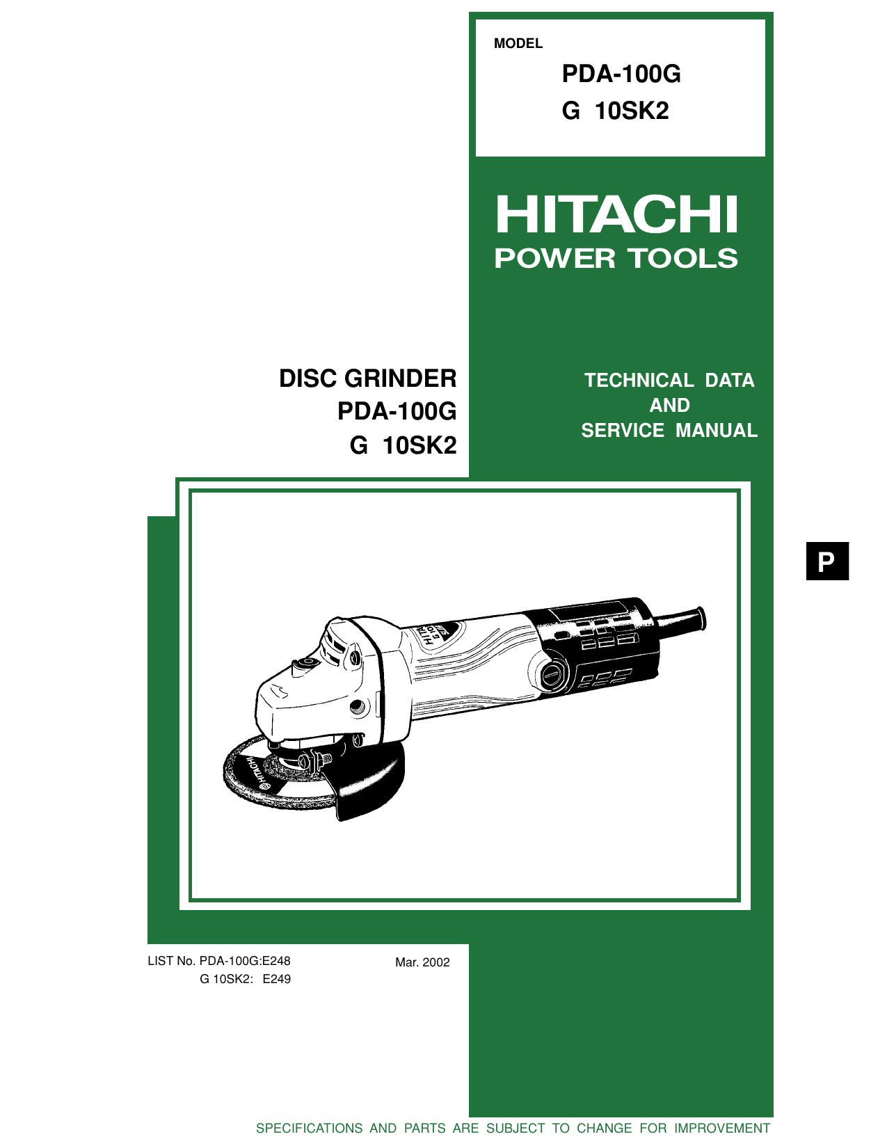 Hitachi Pda100d Parts List edu.svet.gob.gt
