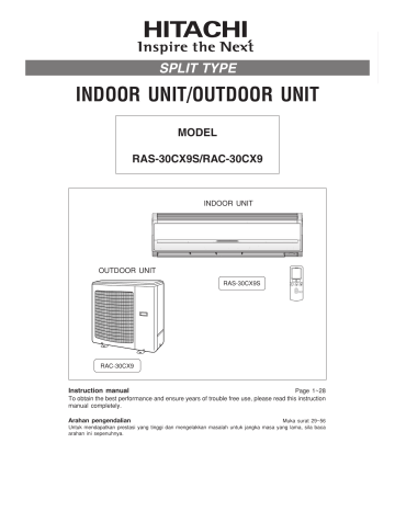 Hitachi Rac 30cx9 Instruction Manual Manualzz