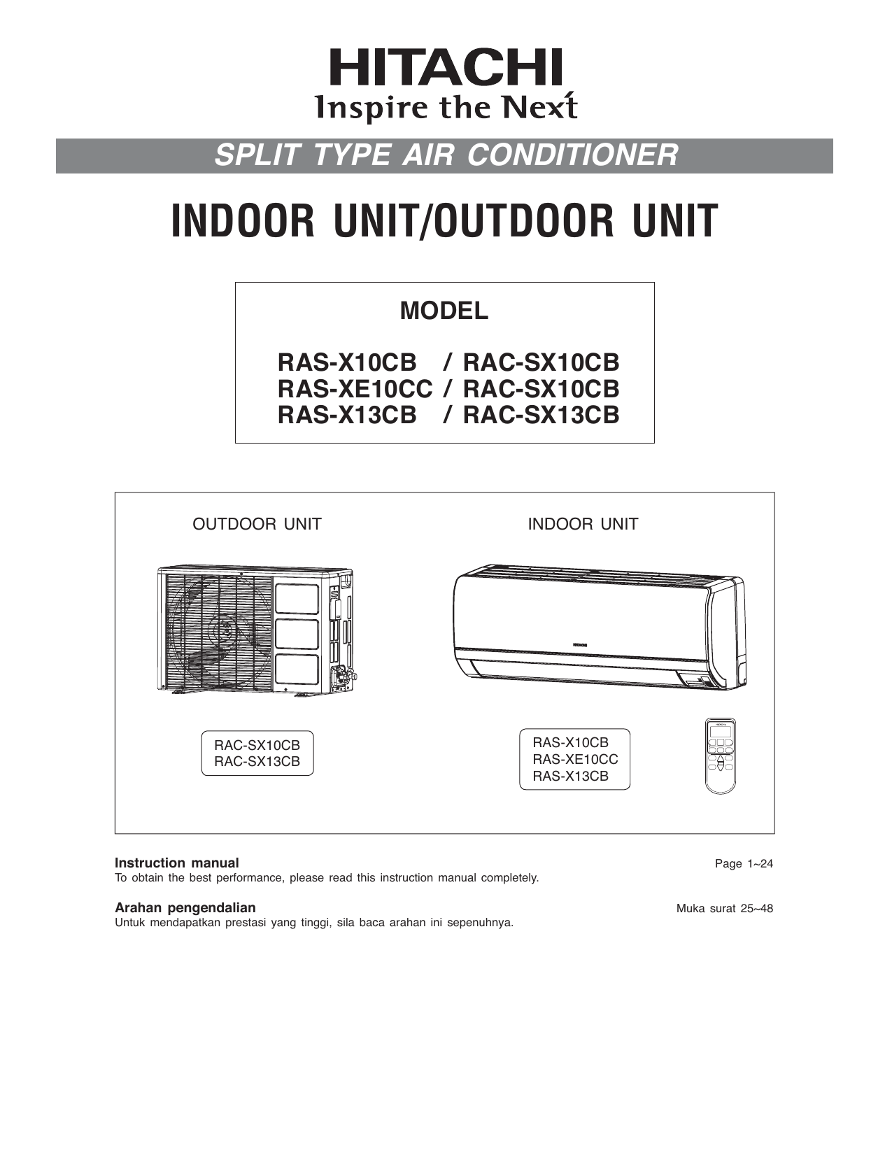 Hitachi Rac Sx10cb Rac Sx10cd Rac Sx13cb Instruction Manual Manualzz