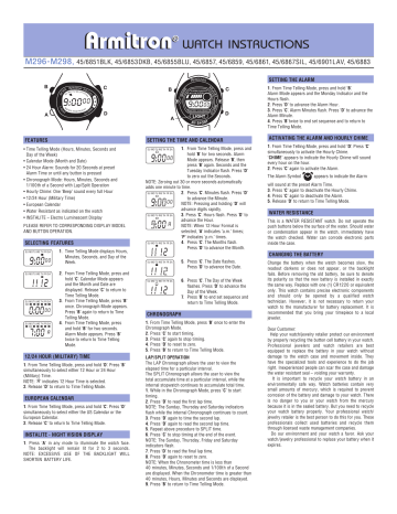 Armitron M297 Instructions Manualzz