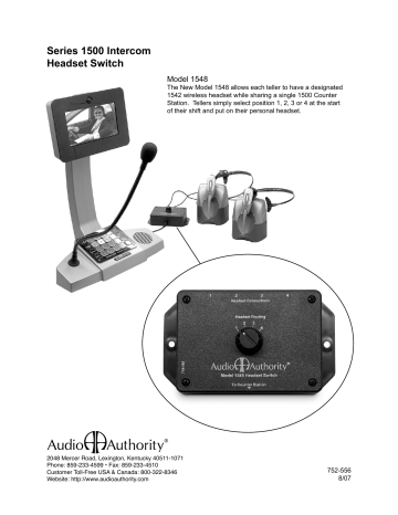Audio Authority Model 1548 Brochure | Manualzz