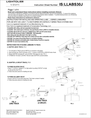 Lightolier Spot LED Accessories Install instructions | Manualzz