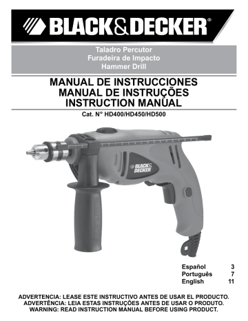 Black Decker HD400 Drill Instruction Manual Manualzz