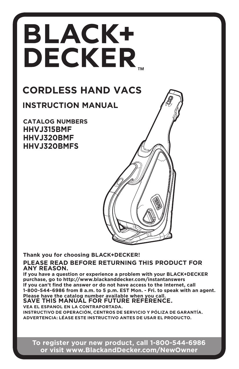 Black & Decker SMARTECH Lithium Cordless Hand Vacuum (HHVJ320BMF26)