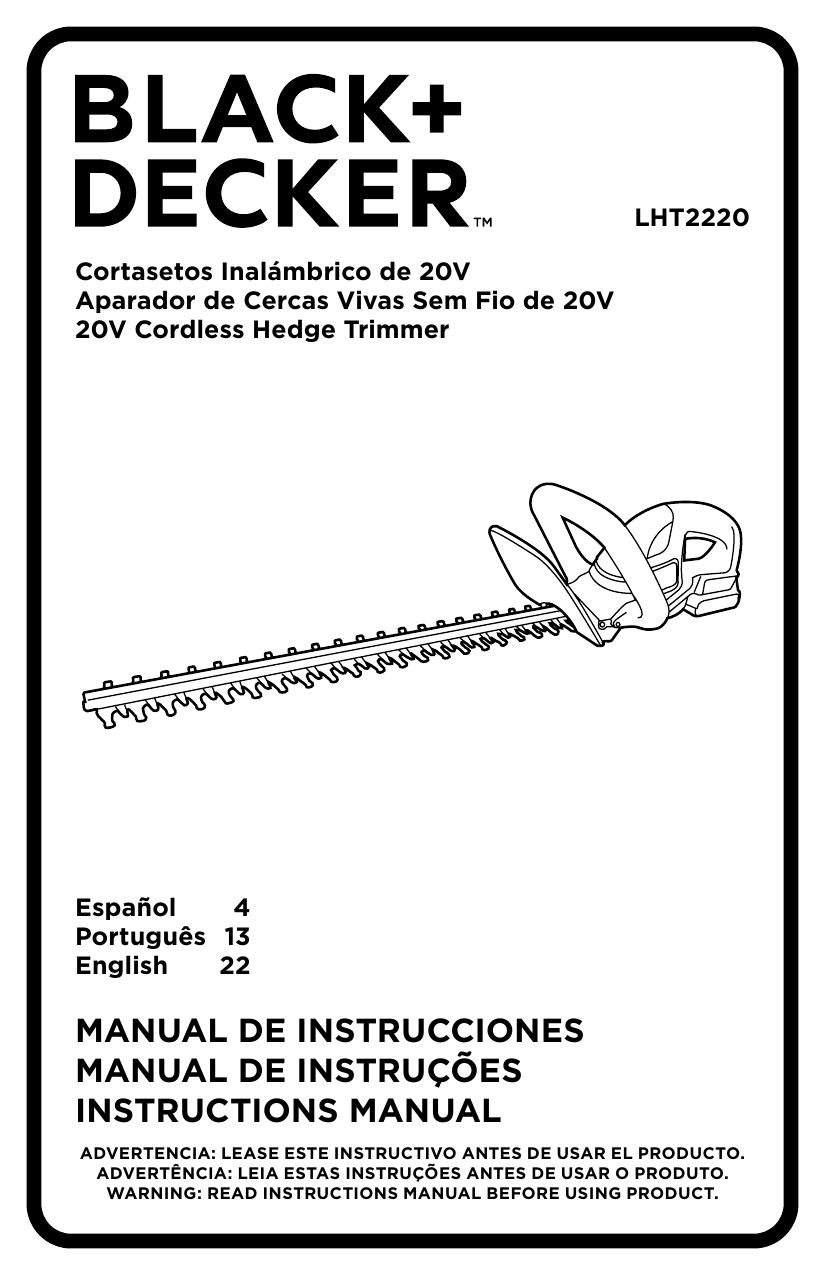 Black & decker LHT2220 Manuals