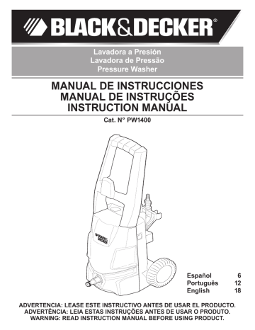 BLACK & DECKER PW1300TDW INSTRUCTION MANUAL Pdf Download