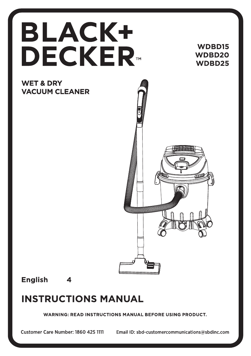 Black Decker WDBD15 Vacuum cleaner Instruction Manual Manualzz