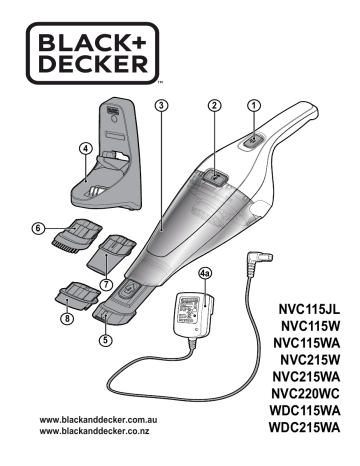 Black Decker NVC115JL Dustbuster type h1 Instruction Manual