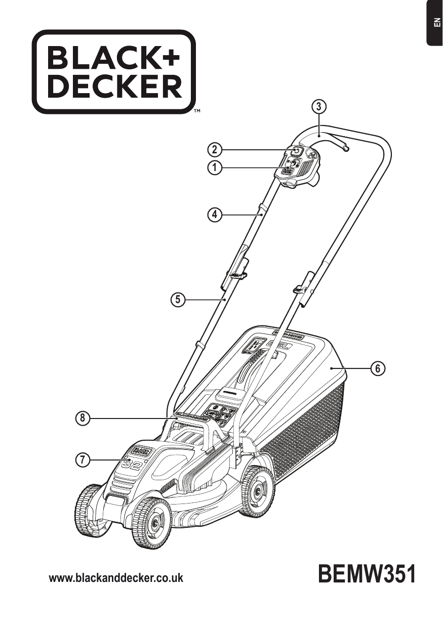 Black & Decker EM1500 Type 1 Parts Diagram for Mower