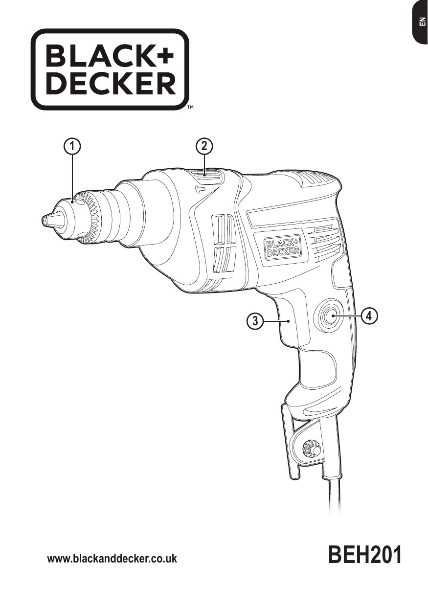 Black Decker BEH201 Hammer drill Instruction Manual Manualzz