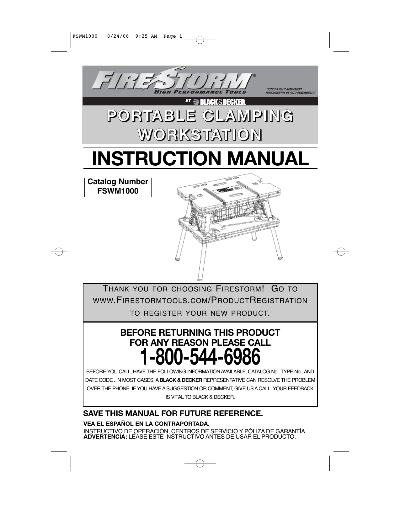 FireStorm by Black and Decker Adjustable Folding Work Bench