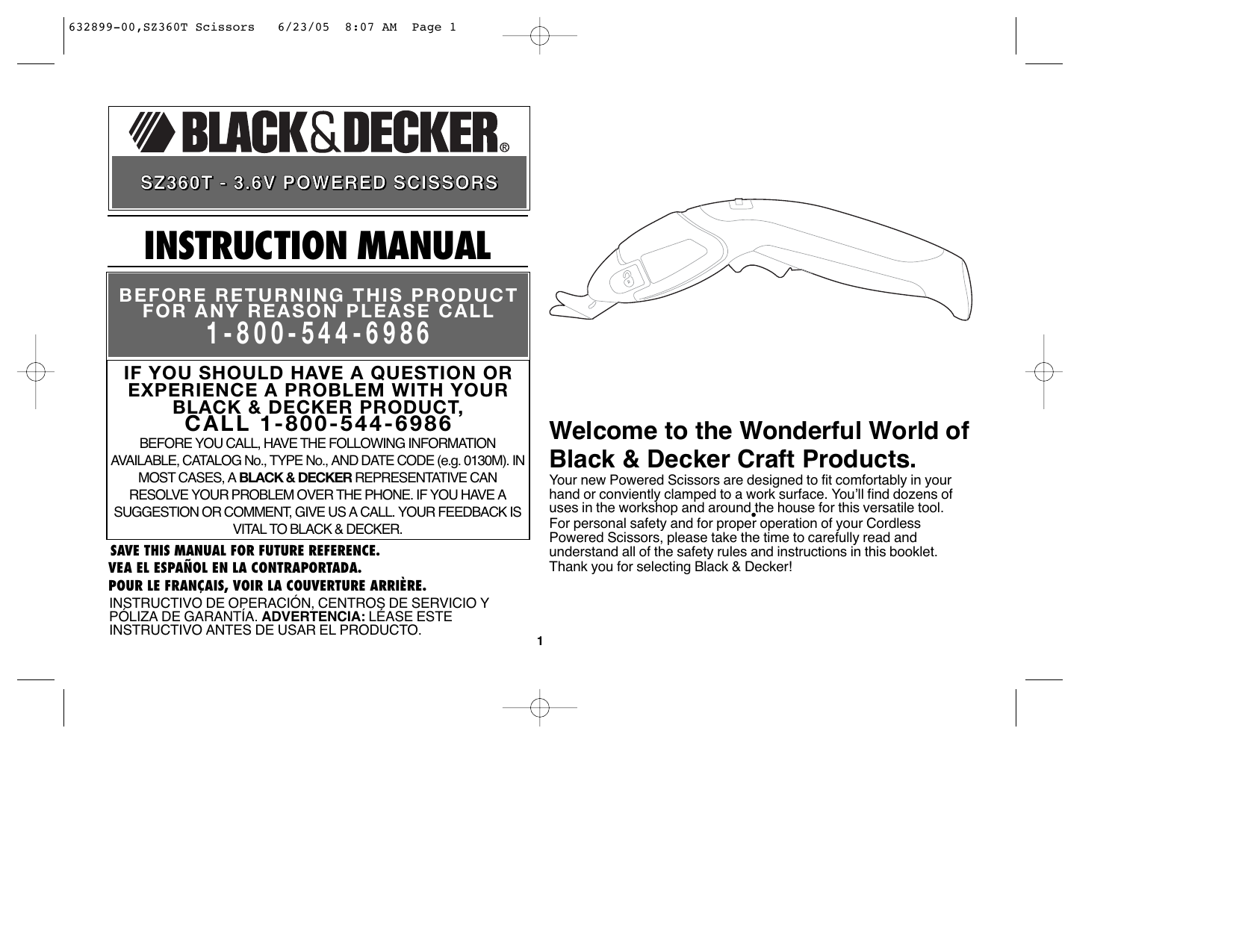 Black and decker cheap electric scissors manual