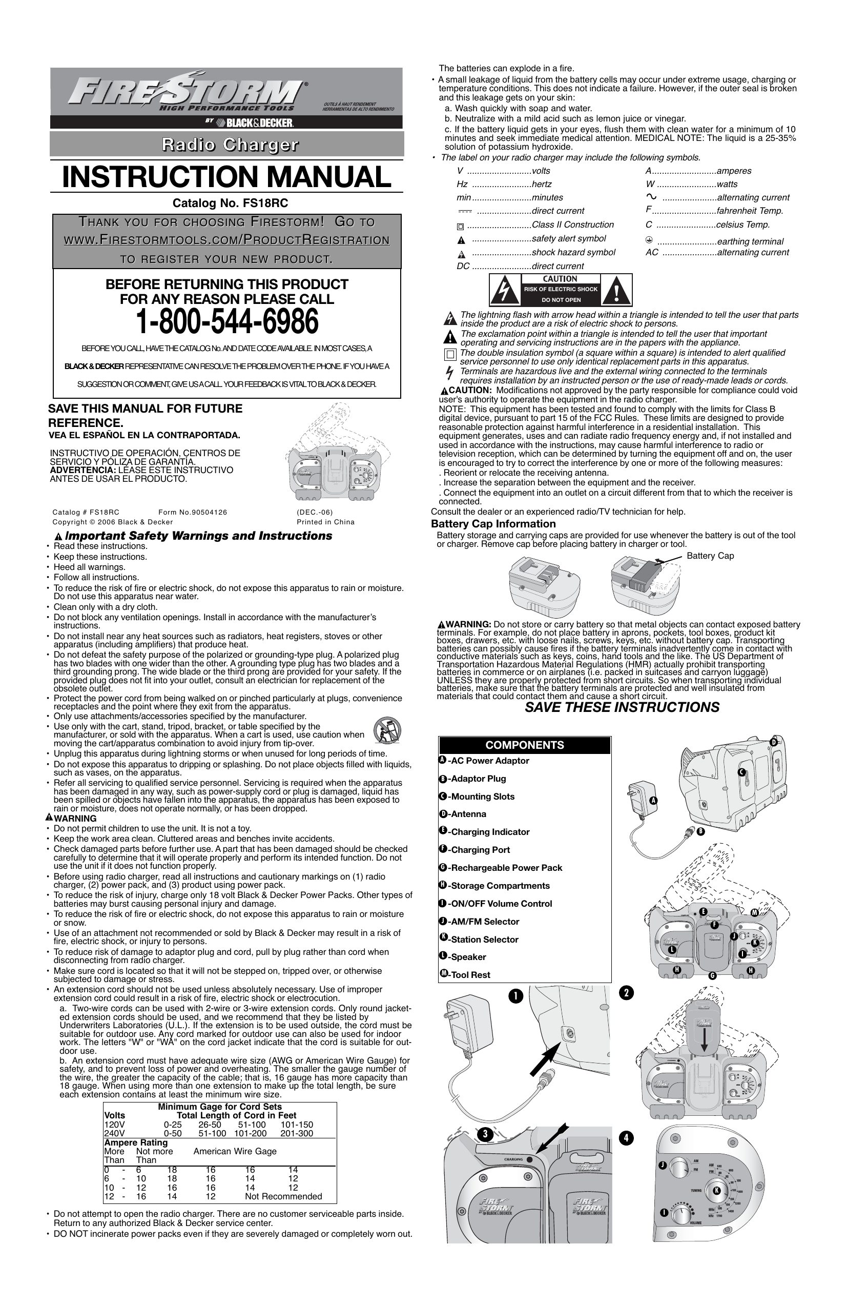 BLACK & DECKER FS18C INSTRUCTION MANUAL Pdf Download