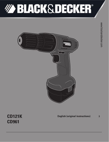 Black \u0026 Decker CD121K Cordless drill type h1 Instruction manual | Manualzz