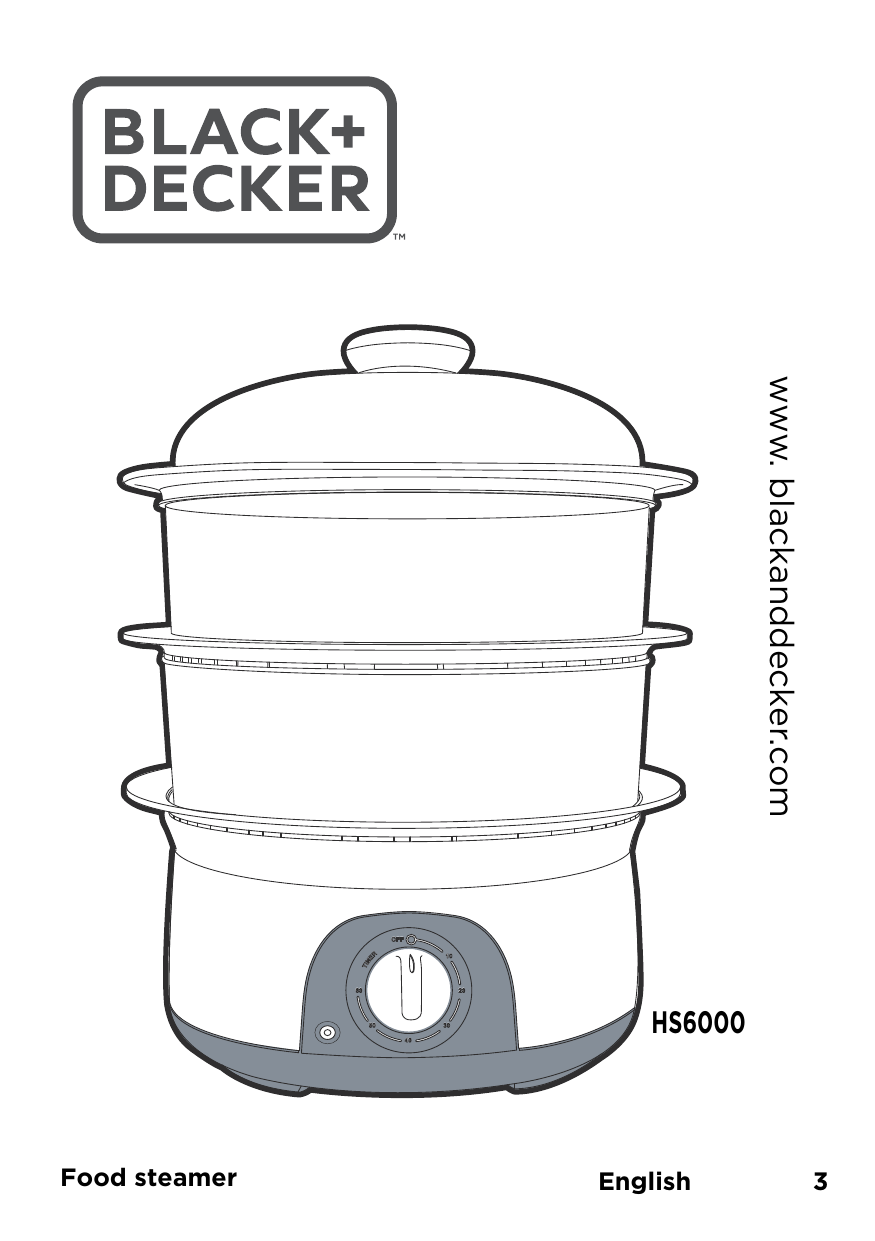 Black & Decker HS6000 Food Steamer 50 Hz 220 Volts NOT FOR