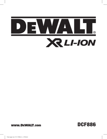 DeWALT DCF886 Impact driver Instruction Manual | Manualzz