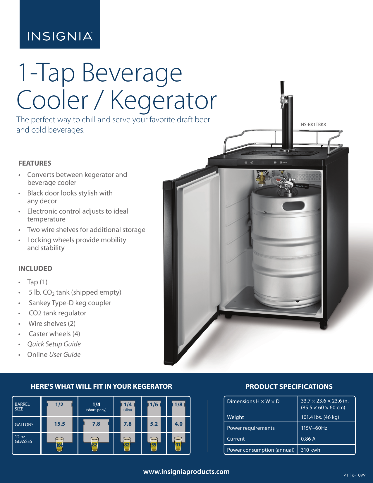 Insignia kegerator best sale