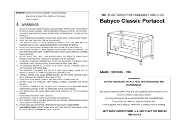 Babyco classic clearance portacot