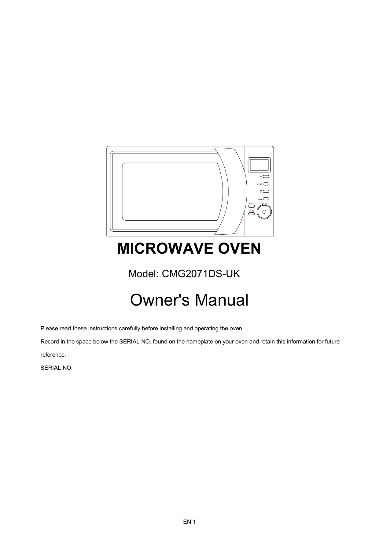 Candy CMG2071DS-UK Microwave User Manual | Manualzz