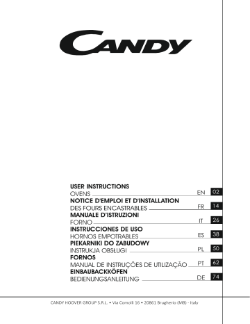 Candy CFSX516/4U Manual de usuario | Manualzz