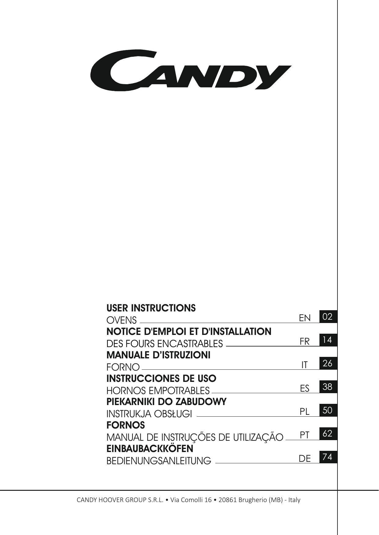 Candy CFSX516/4U Oven User Manual | Manualzz