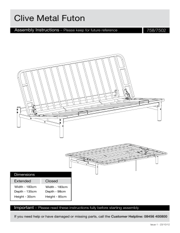 assembling a futon frame