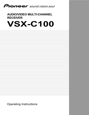 Pioneer VSX-C100 Owner Manual | Manualzz
