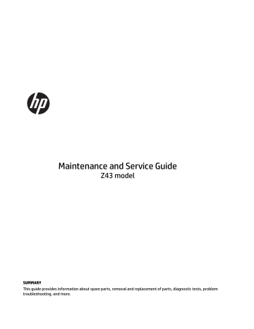 HP Z43 42.5-inch 4K UHD Display Guide 