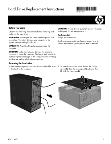 HP Pavilion 570-p000 Desktop PC Series Instructions | Manualzz