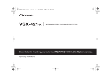 Pioneer VSX-421 Owner Manual | Manualzz