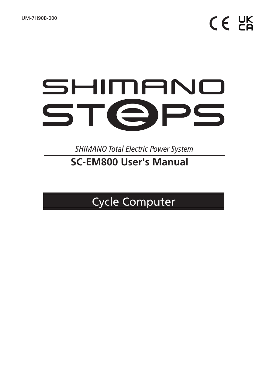 Shimano Sc Em800 Cycle Computer User S Manual Manualzz